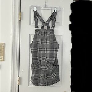 Plaid overall dress